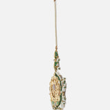 Gold Plated Multicolored Womens Kundan, Polki Maangtikka