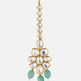 Gold Plated Green Womens Maangtikka