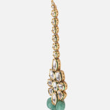 Gold Plated Green Womens Maangtikka