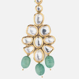 Gold Plated Green Womens Maangtikka