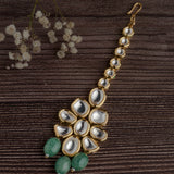 Gold Plated Green Womens Maangtikka