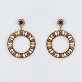 Gold Finish Beaded Dangler Earrings