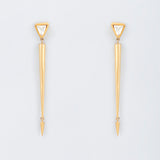 Gold Finish Zircon Dangler Earrings