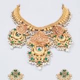 Gold Finish Kundan Polki Necklace Set