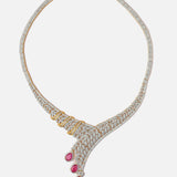 Zia Gold Plated Pink Womens Short Necklace Set
