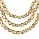 Gold Finish Kundan Polki Layered Necklace