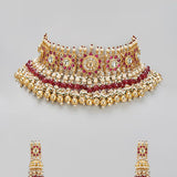 Royal Jaipuri Kundan Pearl Choker Set with Statement Jhumkas