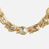 Gold Plated Womens Short Necklace Set with Pair of Earrings