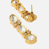 Gold Plated Womens Short Necklace Set with Pair of Earrings