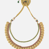 Gold Plated Multicolored Womens Short Necklace set