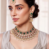Zaynara Kundan Polki Necklace Set & Mangtika