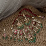 Tanirika Kundan Polki Necklace Set & Mangtika