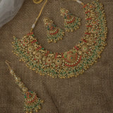 Pranjali Synthetic Stone Necklace Set & Mangtika
