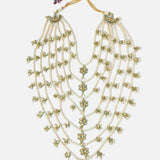 Gold Plated White Womens Pearl Long Necklace