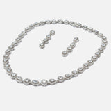 Silver Plated Womens Short Necklace Set with Pair of Earrings