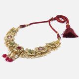 Gold Plated Multicolored Womens Short Necklace set