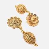 Gold Plated Womens Temple Long Necklace Set with Pair of Earrings