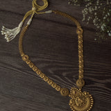 Gold Plated Red Womens Temple Long Necklace