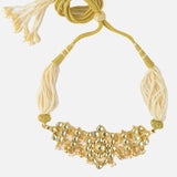Gold Plated White Womens Kundan Choker Necklace