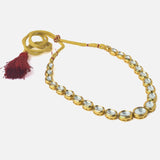 Gold Plated Womens Kundan Short Necklace