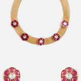 Ruby Stone Choker Necklace Set