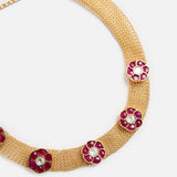Ruby Stone Choker Necklace Set