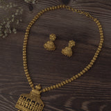 Gold Plated Womens Long Necklace Set with Pair of Earrings