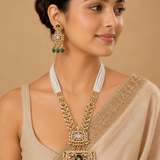 Royal Emerald Ruby Statement Necklace Set with Jhumka Earrings