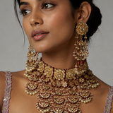 Royal Crescent Jaipuri Kundan Pearl Choker Set