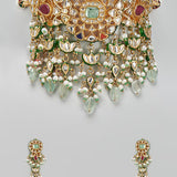 Meher Mint Jaipuri Kundan Choker Set