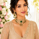 Emerald Elegance Polki Choker Set