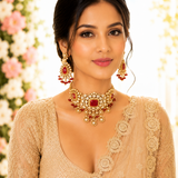 Ruby Royale Polki Choker Set