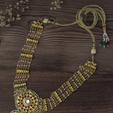 Gold Plated Green Womens Long Necklace set