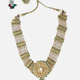 Gold Plated Green Womens Long Necklace set