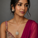 Celeste Floral Diamond-Inspired Pendant Set