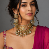 Noor Mahal Jaipuri Kundan Pearl Choker Set