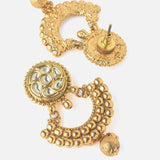 Gold Plated Womens Beads Choker Necklace Set with Pair of Earrings