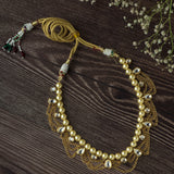 Gold Plated Womens Kundan Short Necklace