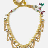 Gold Plated Womens Kundan Short Necklace