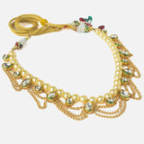 Gold Plated Womens Kundan Short Necklace