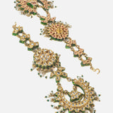 Gold Plated Womens Kundan Choker Necklace Set with Pair of Earrings