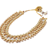 Inaayat Gold Plated Womens Kundan, Polki Long Necklace set (Freesize)
