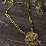 Gold Plated Green Womens Kundan Long Necklace