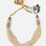 Gold Plated White Womens Pearl Short Necklace