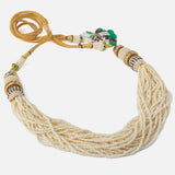 Gold Plated White Womens Pearl Short Necklace