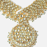 Gold Plated White Womens Kundan Short Necklace