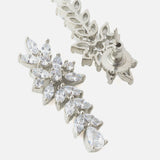 Silver Plated Womens Zircon Short Necklace Set with Pair of Earrings