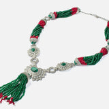 Antara Silver Plated MultiWomens Beaded Long Necklace set