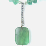 Silver Plated Green Womens Beads Short Necklace