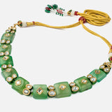 Saadgi Green Womens Contemporary Choker Necklace Set